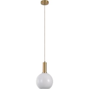 Faberge - Hanglamp - rond - wit - glas - koper - 1 lichtpunt