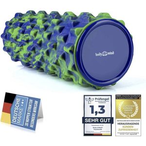 Fascia Roller Massage Roller Fitness Roller Sport Roller Therapie Roller; Fascia Training voor Bovenlichaam, Nek, Rug, Benen, Kuiten & Alle Andere Spiergroepen; 33 x 14,5 cm, (Groen-Blauw)