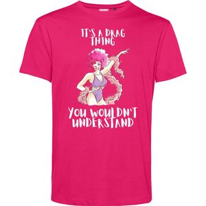 T-shirt It's a Drag Thing | Gay pride shirt kleding | Regenboog kleuren | LGBTQ | Roze | maat XS