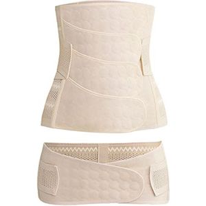 Sluitlaken - Postpartum Buikband - Buikbanden - Buikband na Zwangerschap - 3-in-1 postpartumriem voor dames - rugvormende riem, keizersnede - postnatale buikband - XX-Groot - Beige