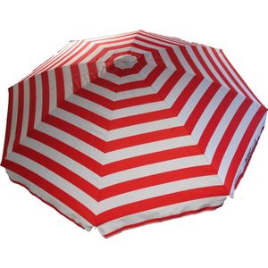 Banz - UV Strand parasol - 165/200cm x 180cm - Rood/Wit gestreept - maat Onesize