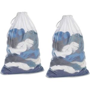 Wasnet Waszak met Trekkoord 60 x 90 cm - Voor Bovenkleding, Lingerie, Sokken, Panty's, Kousen en Babykleding (2 Stuks)