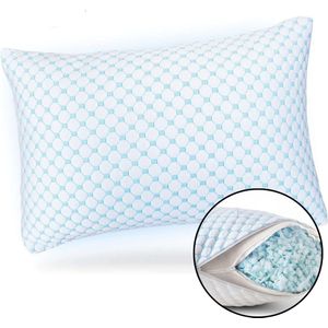 MC SLEEP® - Gel Traagschuim Kussen - Hoofdkussen met Koelgel - Traagschuim Hoofdkussen - Hoofdkussen Slaapkamer - Anti Nekklachten - Evva Gel Kussen | 60x40x14 cm
