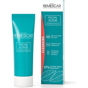 Remescar Anti-Aging Gezichtsscrub - Scrub vrouwen tegen rimpels en fijne lijntjes, verminderen van hyperpigmentatie, voor gladde en egale huid, met Microbiome Technologie, 75 ml