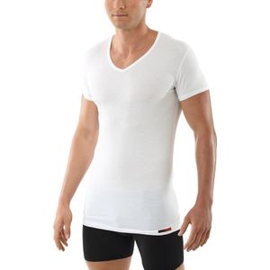 Heren onderhemd V-hals korte mouwen micromodal slim fit wit