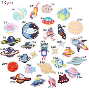 Ruimtevaarder/astronaut/planeet/meteoriet Series -30 delige set -stof & strijk applicatie