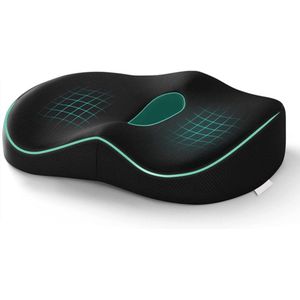 Zitkussen - Zitkussen orthopedisch & ergonomisch - Zitkussen Orthopedisch - Zitring - wigkussen - ergonomisch zitkussen - Traagschuim - Zwart