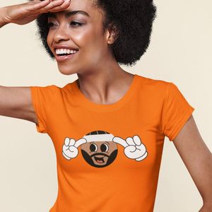 Dames Oranje T-shirt EK WK Memphis Haarband - MAAT XS - Dames Feestkleding & Carnavalskleding