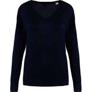 Lyocell TENCEL™ Damestrui sweater V-hals Navy Blue - M