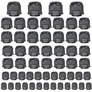 72 Stuks Waterdichte Kabelwartels - Verstelbare Nylon Connector Grip met Trekontlasting voor PG7, NPT en PG9