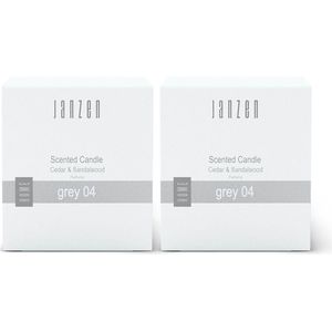 JANZEN Scented Candle - Geurkaars - Grey 04 - Fris en Levendig - 2 x 210 gram