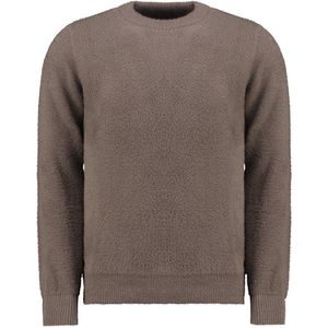 Courier Atelier Dubbelzijdige Fluffy Dames Trui Taupe - Truien Dames - Sweater Dames - Pullover - Fluffy Sweater - Fluffy Trui - Ultra Zacht - Kerst Trui - Wintertruien Dames