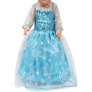 CHPN - Poppenjurk - Jurk voor je pop - Jurk zoals Elsa van Frozen - Poppenjurkje - Perfect voor poppen van 43 cm - Doll dress - Prinsessenjurk voor de pop