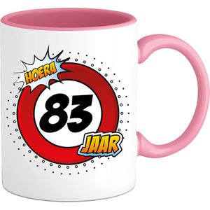 83 Jaar Verkeersbord Mok met teksts-sGrappig Verjaardag Beker Cadeaus-sBedrukte Koffie en Thee Mokkens-sZwarts-s330 ML