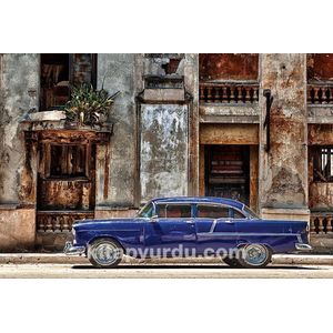 Straat van Havana en Blauwe Plymouth | Houten Legpuzzel | Houten Puzzel | King of Puzzle | 1000 Stukjes | 59 x 44 cm