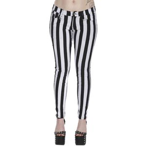 Banned - Forever Yours Striped Skinny fit broek - 2XL - Wit/Zwart