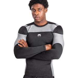 Venum Tempest Rash Guard Compressieshirts L/S Zwart Grijs - S