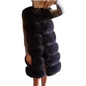Dames Imitatiebont Vest Mouwloos Warm Winterjas