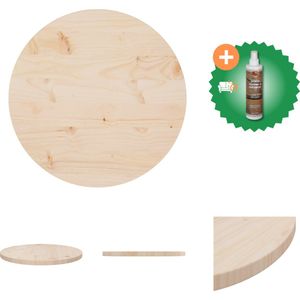 vidaXL Tafelblad Ø50x2-5 cm massief grenenhout - Tafelonderdeel - Inclusief Houtreiniger en verfrisser