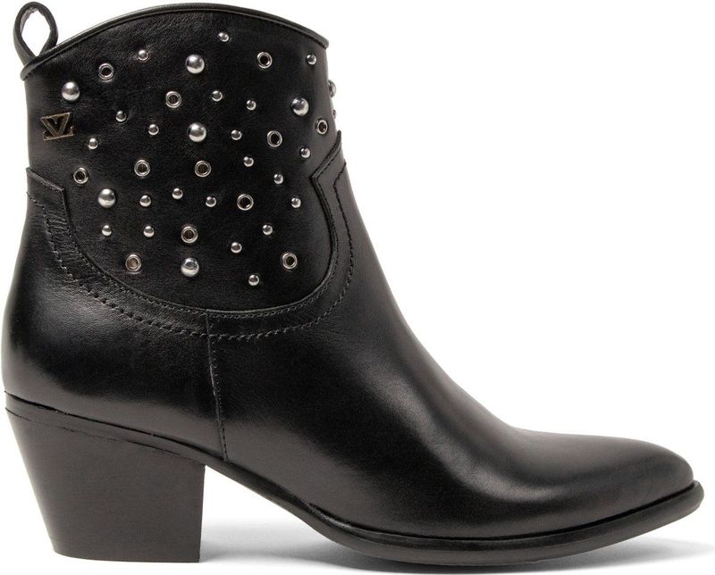 Lazamani - Myla Dames Enkellaarsjes Leer Black - Maat 36