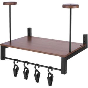 Delilah’s Houten Motorhelmhouder met 5 Haken –Helm Opbergsysteem- Slijtvaste Metalen Helmhanger voor Motor- en Sportaccessoires