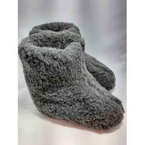 Schapenwollen sloffen grijs maat 48 100% natuurproduct comfortabele nieuwe luxe sloffen direct leverbaar handgemaakt - sheep - wool - shuffle - woolen slippers - schoen - pantoffels - warmers - slof
