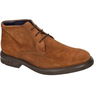 Fluchosvoor mannen. F0772 Belgisch Leren Enkellaars F0772 bruin (40), Leer, Plat, Veters, Casual