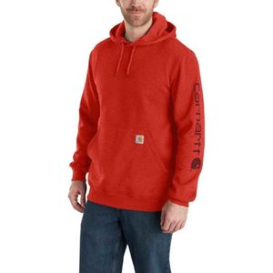 Carhartt Sleeve Logo Chilli Pepper Heather Hooded Sweatshirt Heren