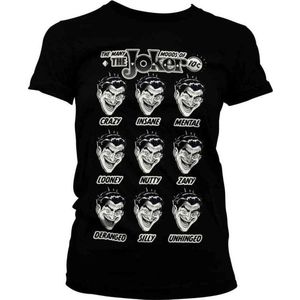 DC Comics Batman Dames Tshirt -XL- The Many Moods Of The Joker Zwart