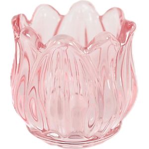 Rasteli Theelichthouder-Waxinelichthouder Roze D 7.5 cm H 7.5 cm Per 3 Stuks