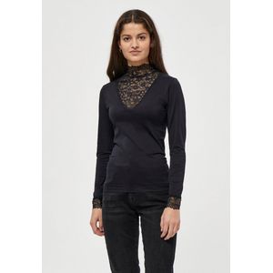 Minus Vanessa V-cut Blouse Tops & T-shirts Dames - Shirt - Zwart - Maat XXL