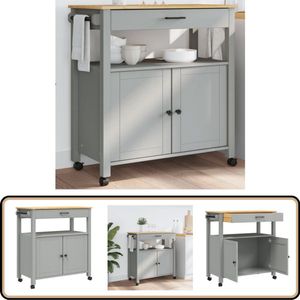 vidaXL Keukentrolley MONZA - 84x40x90 cm - Grenenhout Keuken Trolley - Keukenkasten - Grenoblehouten Kasten - Vintage Stijl - Opbergkast
