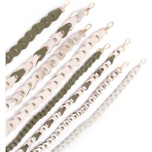 Tassenriem/Bag Strap/Telefoonkoord Gevlochten Leer Small - Metallic Lichtgoud