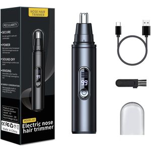 Gloovon® - Neustrimmer Premium - Oorhaar trimmer - Batterijvertoning - Oplaadbaar - Mannen & Vrouwen - Zwart