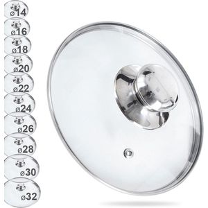 Deksel Glas 14 cm - Pannendeksel - Pandeksel - Potdeksel