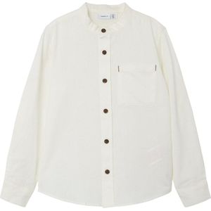 Name It Overhemd Nkmfish Ls Shirt Ff Noos 13200246 White Alyssum Mannen Maat - W122 X L128
