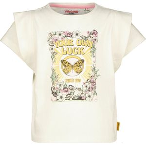 Vingino Hannet Tops & T-shirts Meisjes - Shirt - Wit - Maat 164