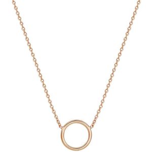 Zilver Rosé Verguld - Collier Rondje - Rosegoud - 925 Zilver - 41cm