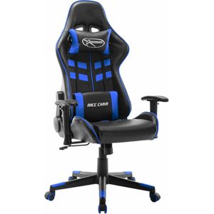 vidaXL - Gamestoel - kunstleer - zwart - en - blauw