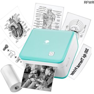 RFWR® Mini-printer 300 DPI - Draagbare thermische fotoprinter voor smartphone, sticker- en labelprinter voor leren, notities en cadeau