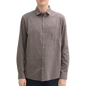 Tom Tailor - Lange mouw overhemd - Heren - L - Blauw - Katoen - 1042642