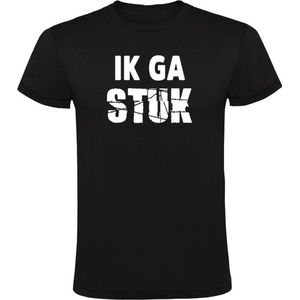 Ik ga stuk Heren T-shirt - lol - lachen - geweldig - grapje - brokko - taal - vriend - vriendin - feest - uitgaan - festival - verjaardag - humor - grappig