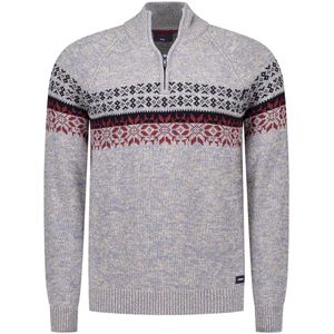 NZA - Ecru - Katoenen Half Zip Trui