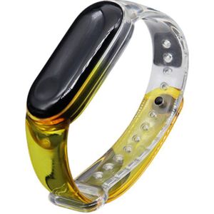 Horlogeband geschikt Voor Mi Band 5/6 - Horloge Band - Polsband - Vervanging Bandjes - Transparant Geel