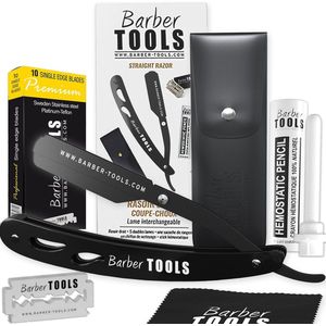 Nauwkeurig Scheermes met Verwisselbare Lemmeten voor Heren - Baardscheerapparaat met Aluinstick en Opbergtas