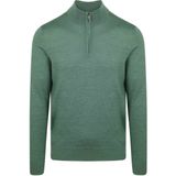Suitable - Merino Half Zip Trui - Groen - Schipperstrui