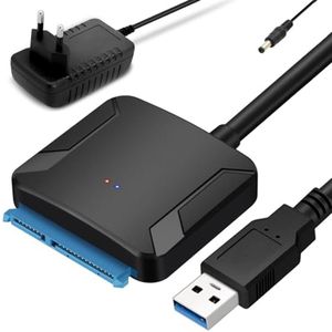 SATA naar USB 3.0 adapter voor 2,5/3,5 inch SSD & HDD met 12V 2A voeding, UASP ondersteuning en compatibiliteit met Windows, Mac en Linux