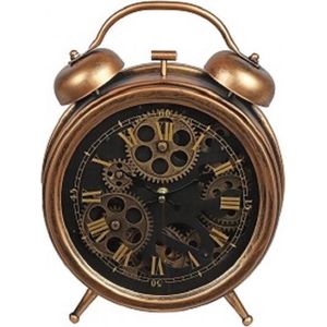 Tafelklok wekker - industrieel koper - klokje staand - L8B26H33,5CM