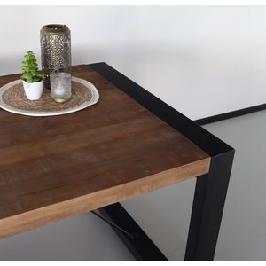 Eettafel rechthoekig mangohout Jonas 140cm duurzaam mango tafel eetkamertafel hout