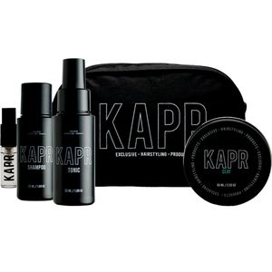 KAPR Discovery (gift) Kit CLAY 60ml + Gratis Toilettas - vaderdag cadeau - Grooming Tonic - Shampoo - Parfum - Luxe Verzorgingskit voor Mannen